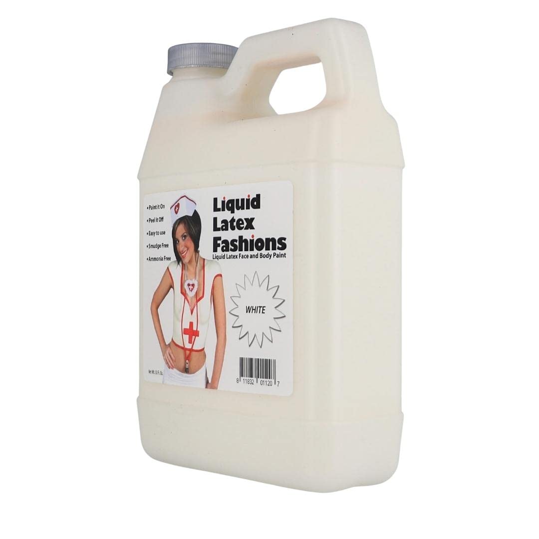 White 32 Oz - Liquid Latex Body Paint, Ammonia Free No Odor, Easy On and Off, Cosplay Makeup, Creates Professional Monster, Zombie Arts Beauty & Personal Care Liquid Latex Fashions