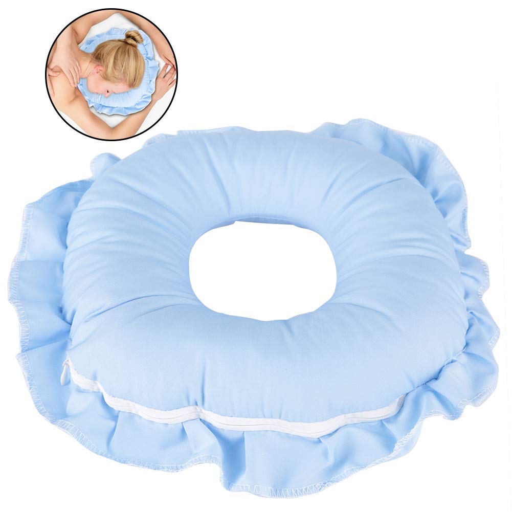 Dioche Polyester Face Relax Pillow SPA Salon Massage Hollowed Pillow Nap Rest Cushion Massage Pillow Beauty Skin Care Soft Overlay Face Relax Head Beauty and Personal Care Dioche