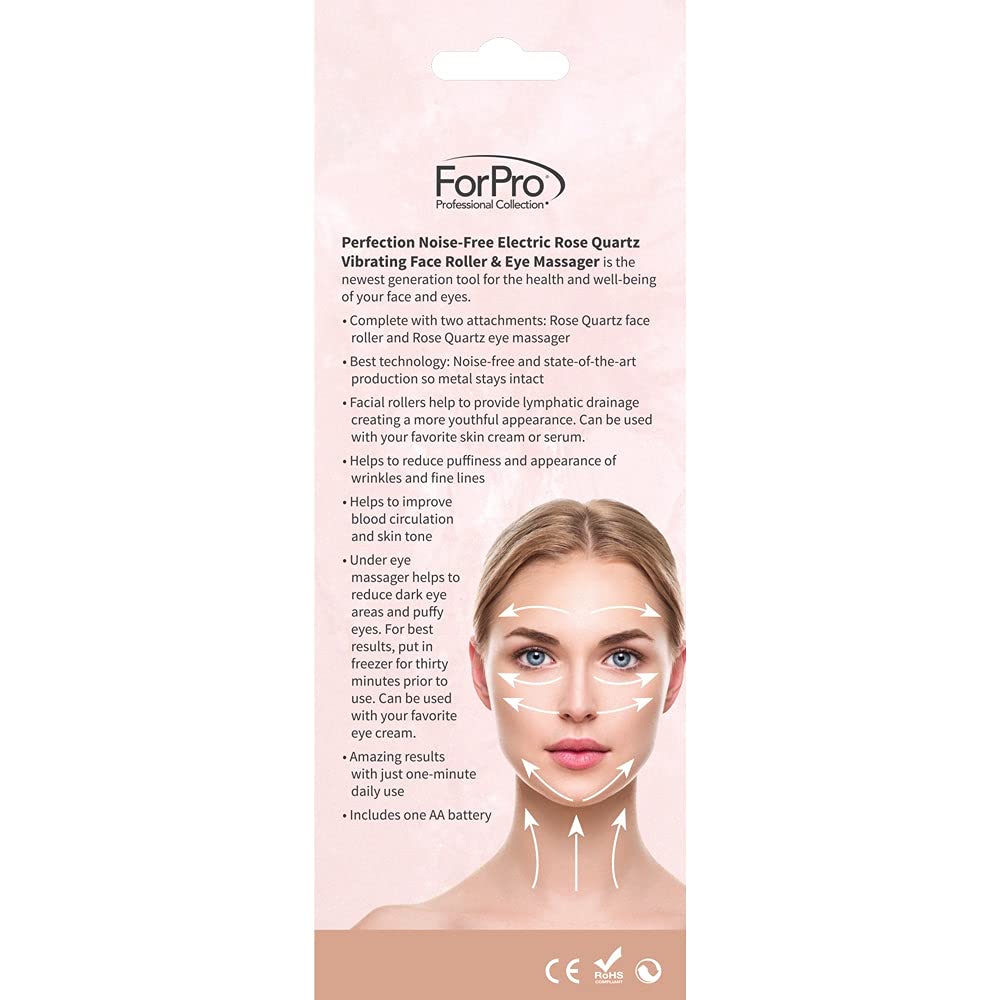 ForPro Professional Collection Electric Face Roller & Eye Massager, 2 in 1 Vibrating Skin Care Tool, Rose Quartz Beauty & Personal Care ForPro Professional Collection