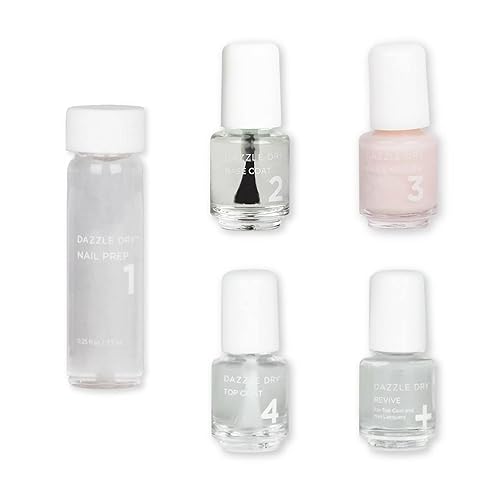 Dazzle Dry Mini Kit 4 Step System - Rose Quartz, a light peach blossom with pink blush. Semisheer cream. (5 Piece Kit / 5 Manicures) Beauty & Personal Care Dazzle Dry