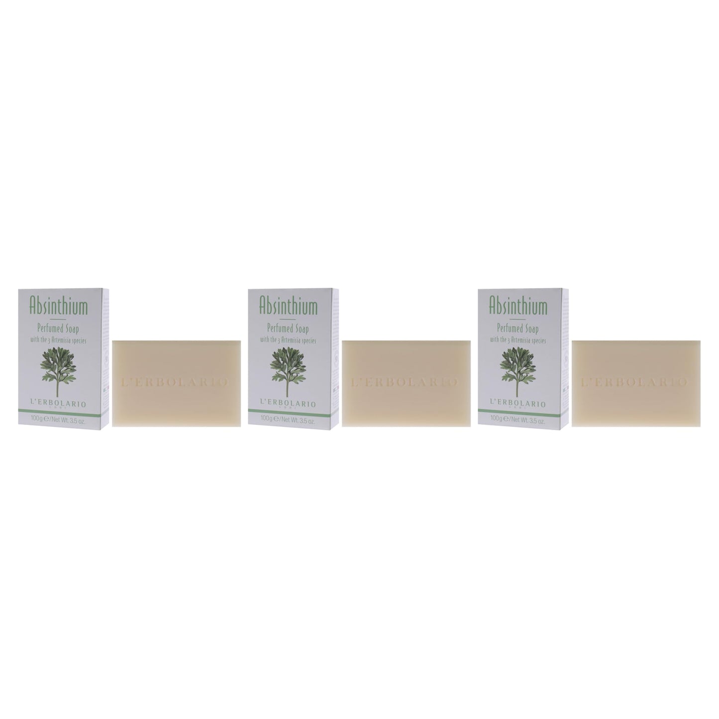 Perfumed Soap - Absinthium - Pack of 3 by LErbolario for Unisex - 3.5 oz Soap Beauty & Personal Care L'Erbolario