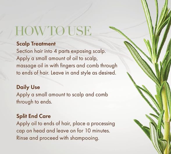 Argan Oil From Morocco Rosemary And Mint Strengthening Hair Serum | For Dry hair & Scalp, Green