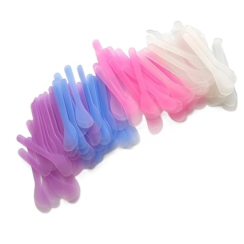 Jilukibo 100 Pcs Plastic Cosmetic Mask Mixing Spoon Spatulas, Multicolor 5 Inch Face Mask Spoon for Cream Facial Skin Care Spoon Beauty & Personal Care Jilukibo