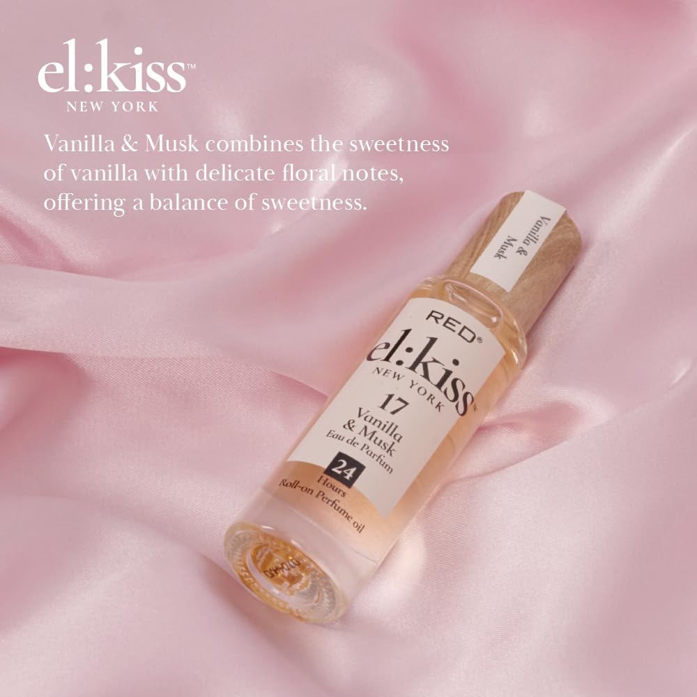 EL:KISS Roll On Perfume, Vanilla & Musk Inspired by Lattaf. Yara, Eau de Parfum 12mL (.40 Fl Oz), Hydrating & Long-Lasting, Alcohol & Mineral Beauty & Personal Care EL:KISS
