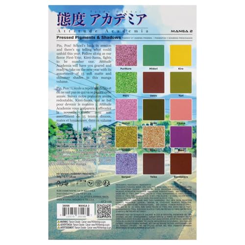Manga Collection Pressed Pigments and Shadows Palette - Attitude Academia by Rude Cosmetics for Women - 0.77 oz Palette Beauty & Personal Care RUDE