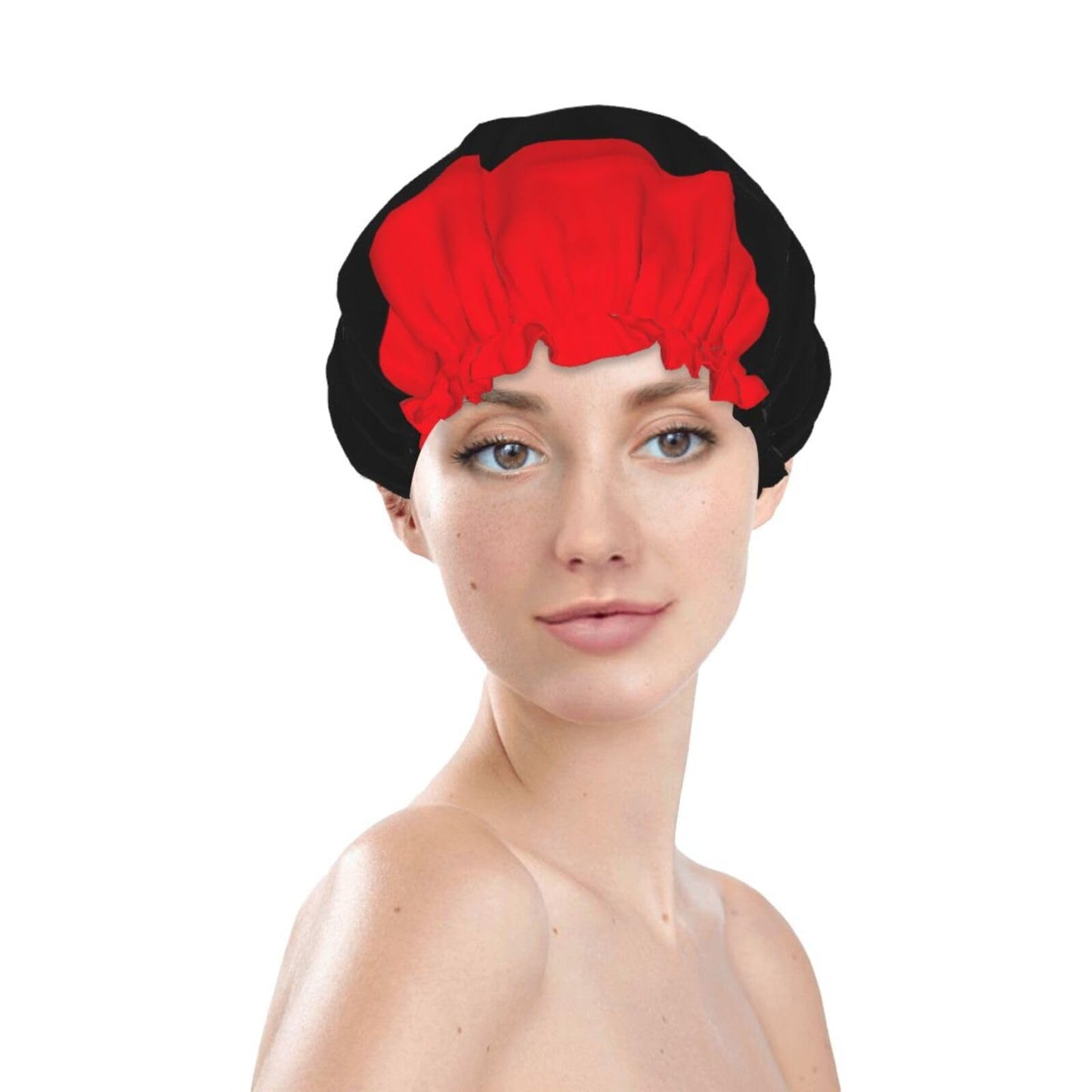 Libya Flag Prints Shower Cap Double Layer Lined Waterproof Bathing Shower Hat Beauty and Personal Care Hayyett