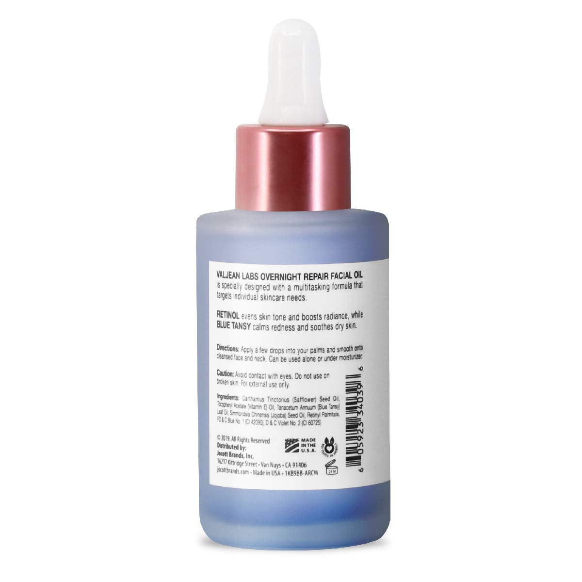 VALJEAN LABS Overnight Repair Facial Oil | Retinol and Blue Tansy | Helps to Even Skintone, Calm and Soothe Redness | Cruelty Free, Vegan, Made in USA Beauty & Personal Care VALJEAN LABS