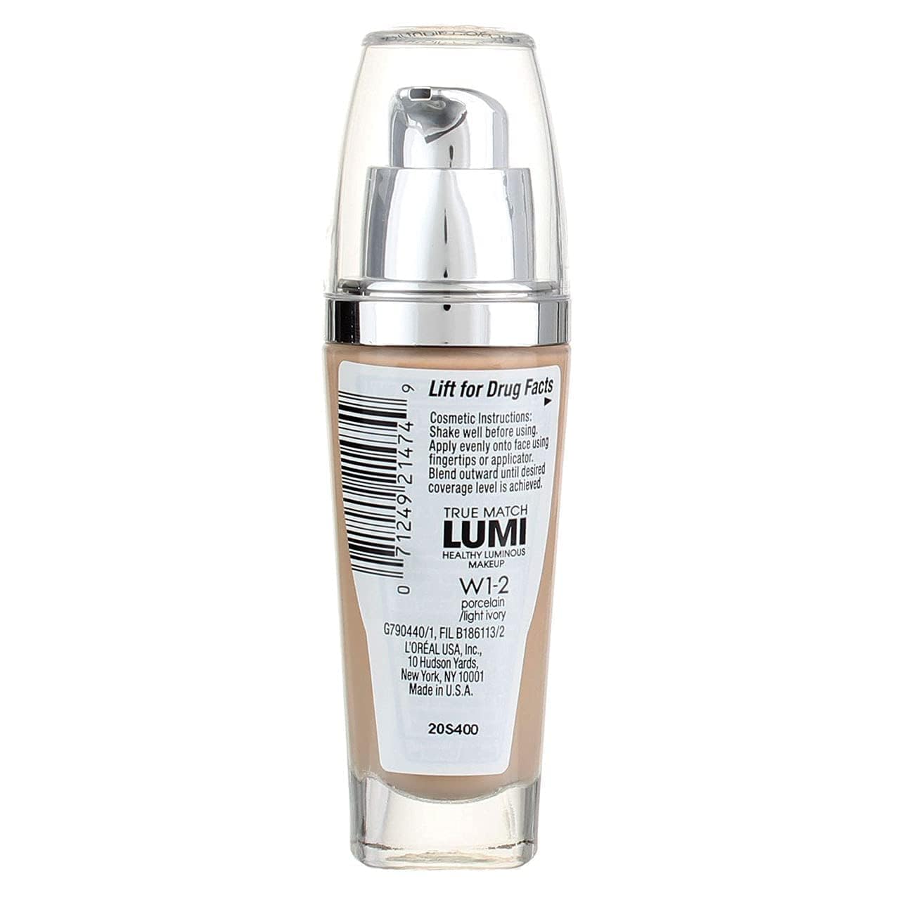 L'Oreal Paris True Match Lumi Healthy Luminous Makeup, W1-2 Porcelain Light Ivory, 1 fl; oz. Beauty & Personal Care L'Oreal Paris