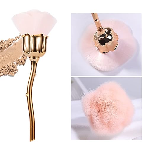 KuAoyoja Nail Art Dust Powder Remover, Pink Rose Soft Brush Acrylic Nail Arts Manicure Dust Cleaner Brush for Nail Trimming Cleaning Makeup Brush Beauty & Personal Care KuAoyoja