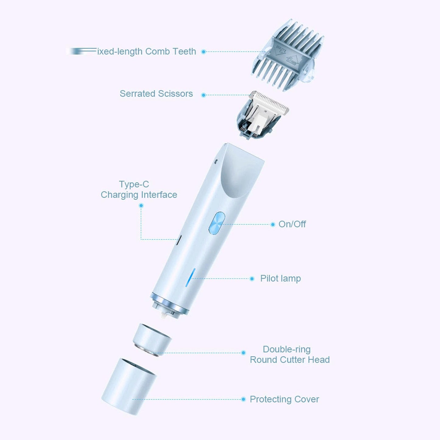 TARSHYRY 2 in 1 Bikini Trimmer for Women, Dual Head Electric Razors for Women, IPX7 Water Proof Wet Dry Shaver for Bikini, Face, Underarm Legs (Blue) Beauty and Personal Care TARSHYRY