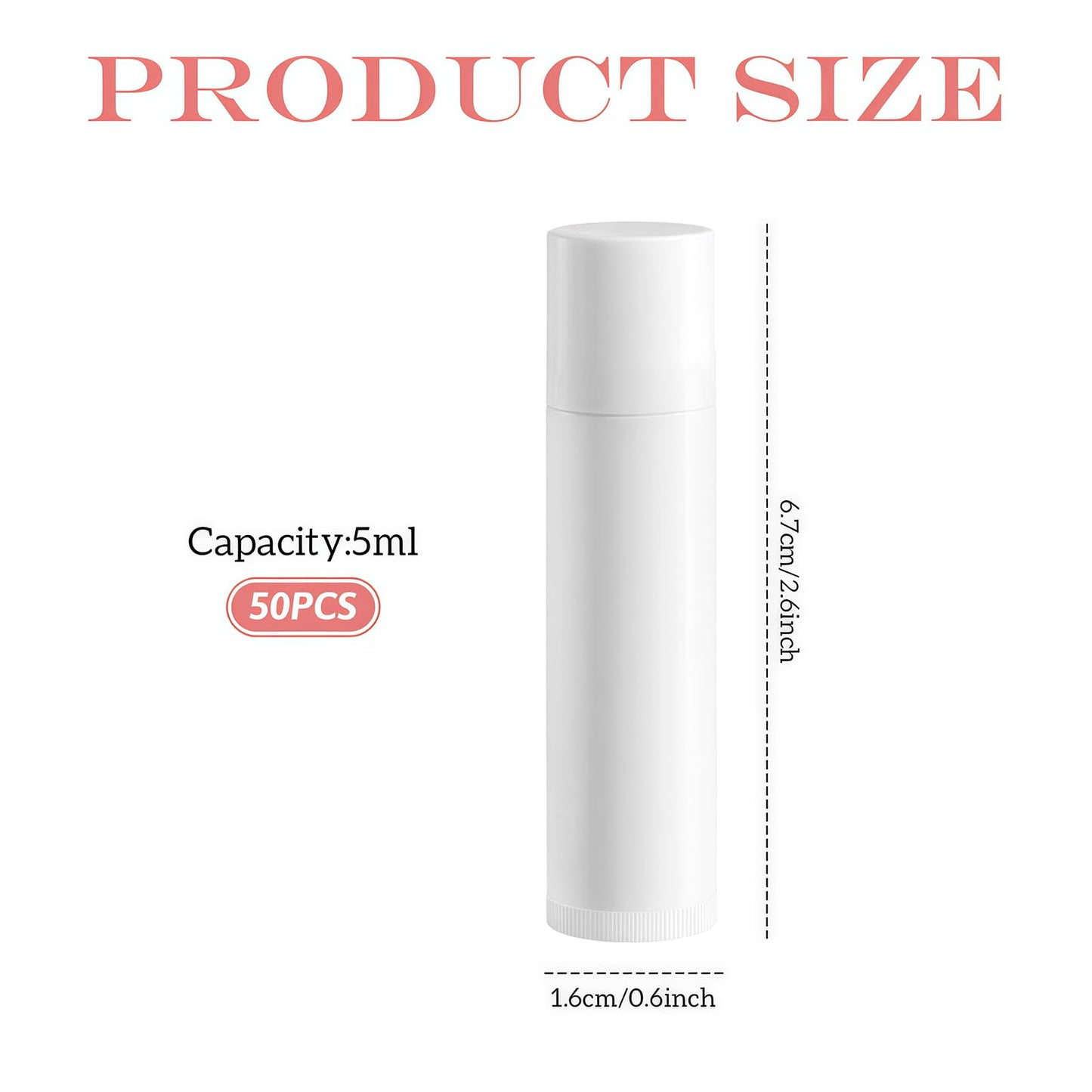 50 Pcs 5ml Empty Lip Balm Tubes, White Round Refillable Lip Balm Containers, Portable DIY Lipstick Cosmetic Tubes Reusable Empty Storage Tubes Beauty and Personal Care vipolish