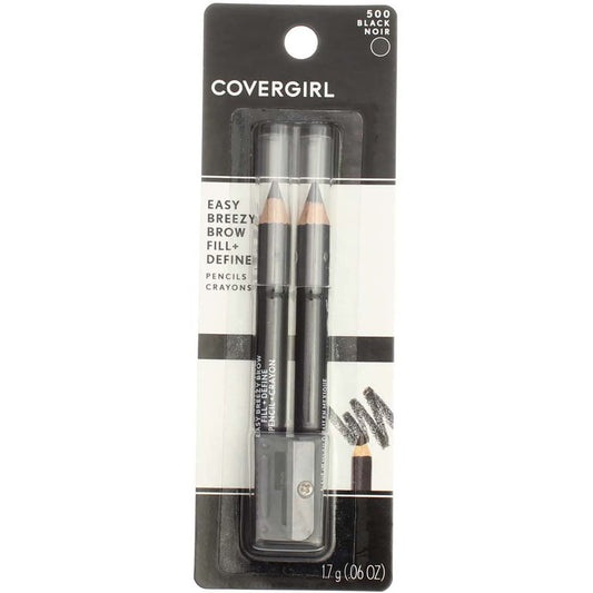 CoverGirl Professional Brow & Eye Makers Brow Shaper & Eyeliner, Midnight Black 500, .06 oz (Pack of 2) Beauty & Personal Care COVERGIRL
