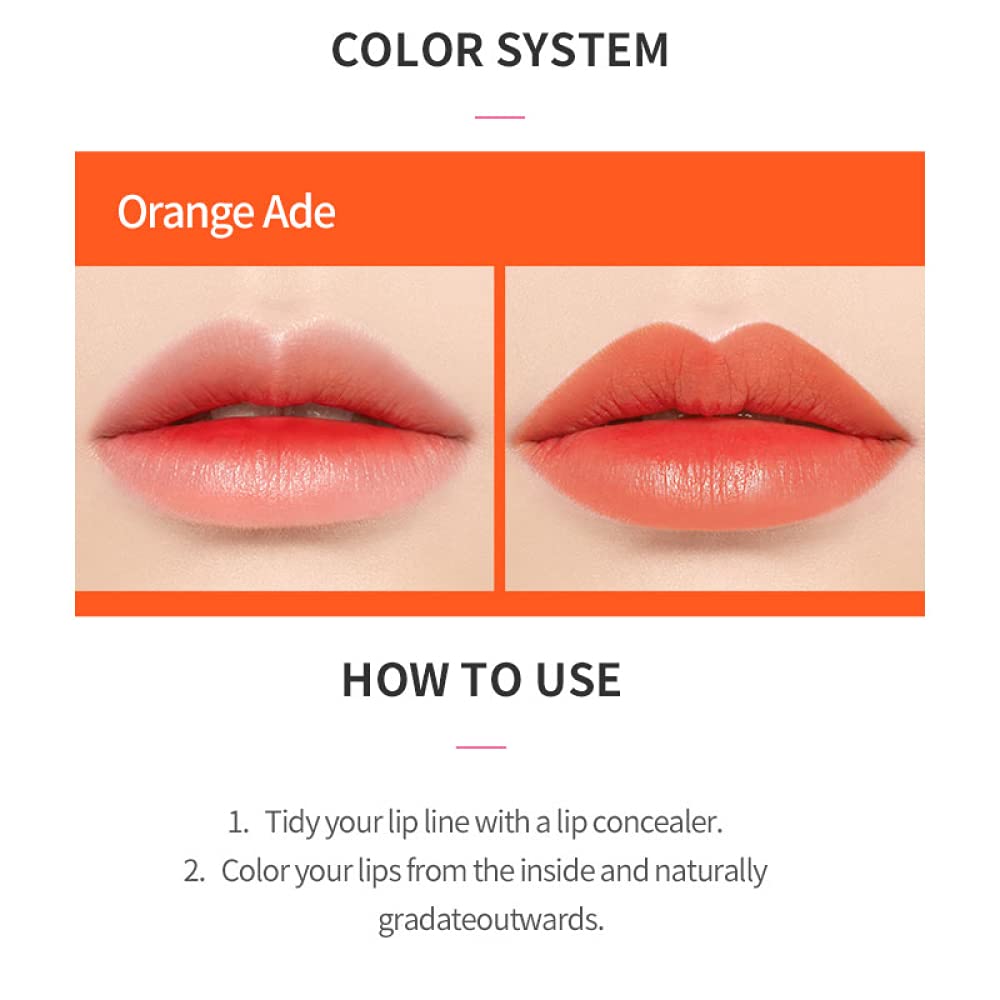 ETUDE HOUSE Dear Darling Water Tint Orange Ade | Bright Vivid Color Lip Tint with Moisturizing Pomegranate & Grapefruit Extract to Hydrate your Lips Beauty & Personal Care ETUDE