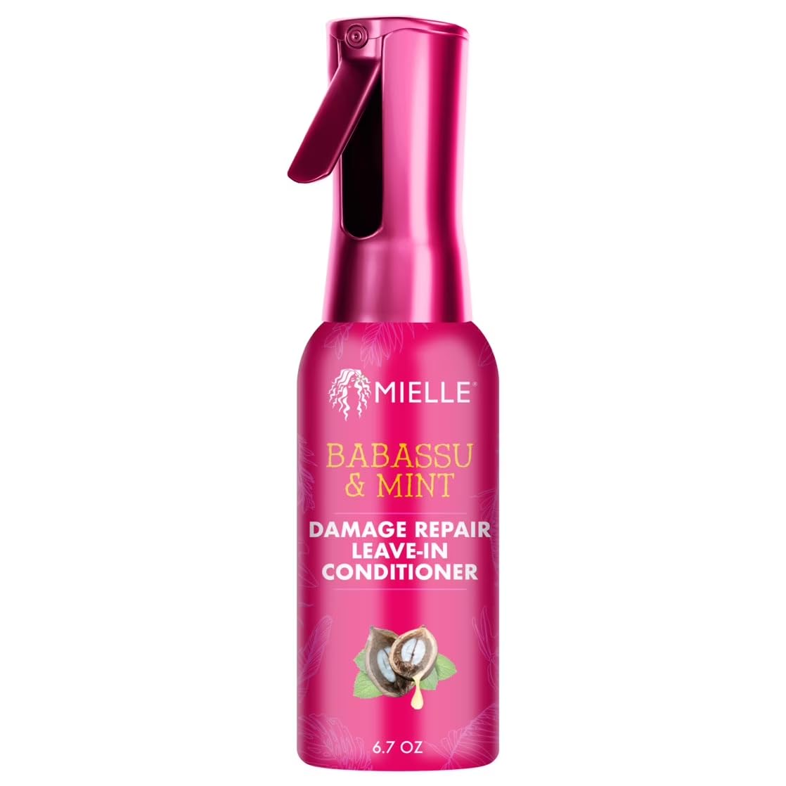 Mielle Organics Babassu & Mint Damage Repair Leave-In Conditioner for Damage Free Styling, 6.7 Ounce