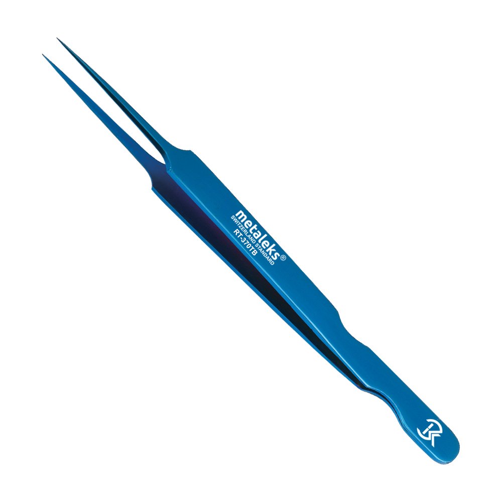 Metaleks 6PCS Eyelash Extension Tweezers In Magnetic Kit (Blue Titanium Coated 1) Beauty and Personal Care metaleks