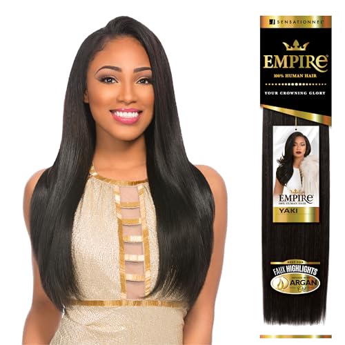 Sensationnel Empire Yaki Human Hair,1 Pack 18 inch, S1B/BG