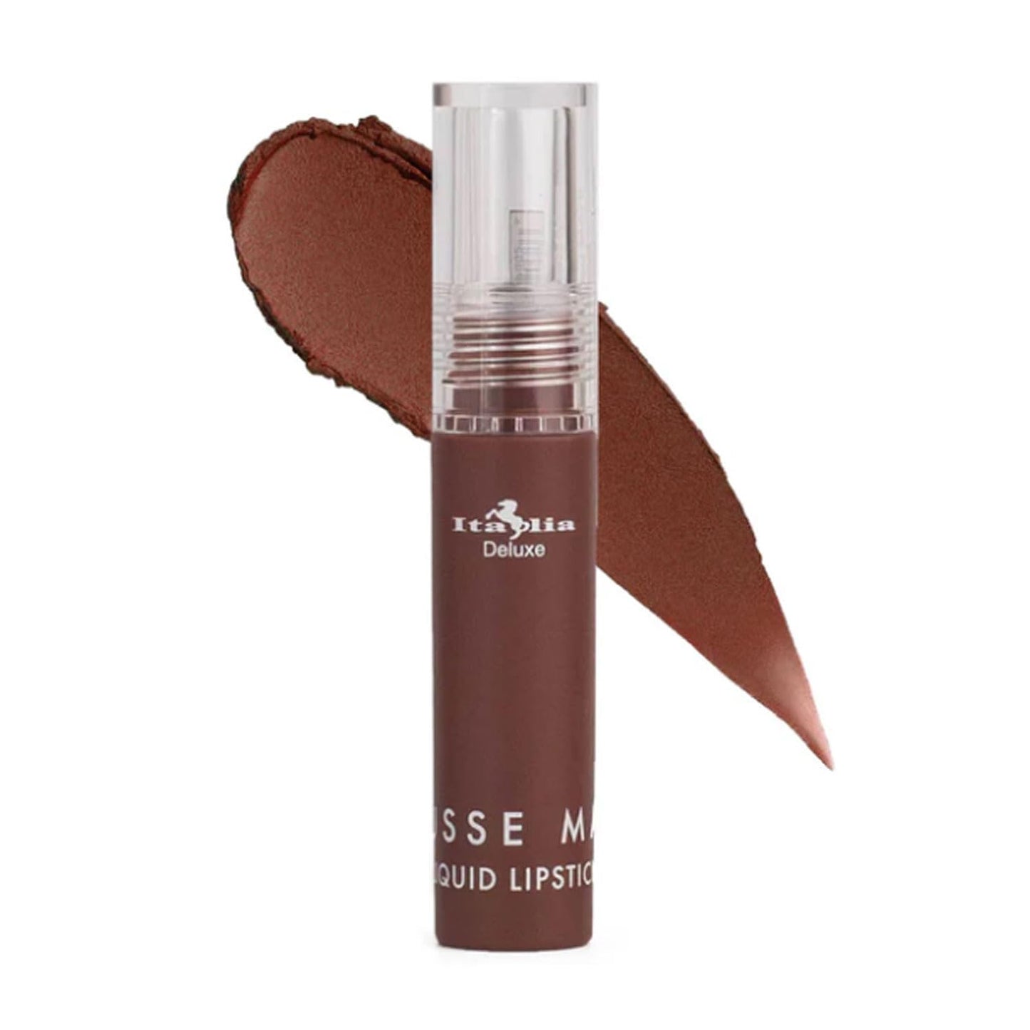 Italia Deluxe Pick 1 Mousse Matte Liquid Lipstick Comfortable Velvet Finish & Zipper Bag (190-02 : COCOA, Full Size) Beauty & Personal Care Italia Deluxe