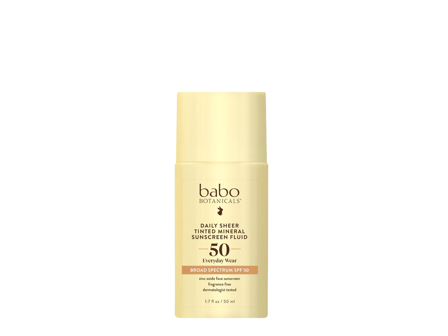 Babo Botanicals Daily Sheer Tinted Mineral Sunscreen Fluid SPF50 - Natural Zinc Oxide - Passion Fruit Oil - Golden-Hued Tint - Fragrance Free Beauty & Personal Care Babo Botanicals