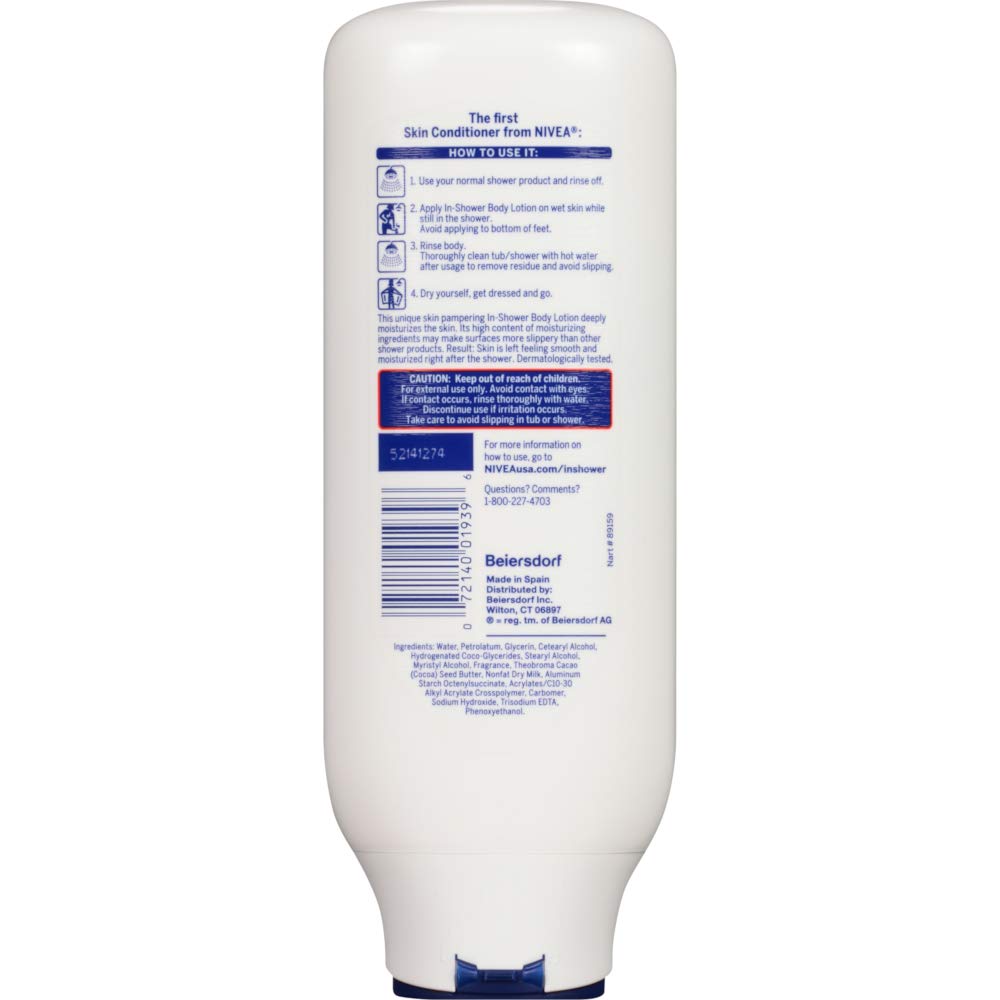 NIVEA Lotion In-Shower Cocoa Butter 13.5 Ounce (Dry To Very Dry) (400ml) (Pack of 3) Beauty & Personal Care NIVEA