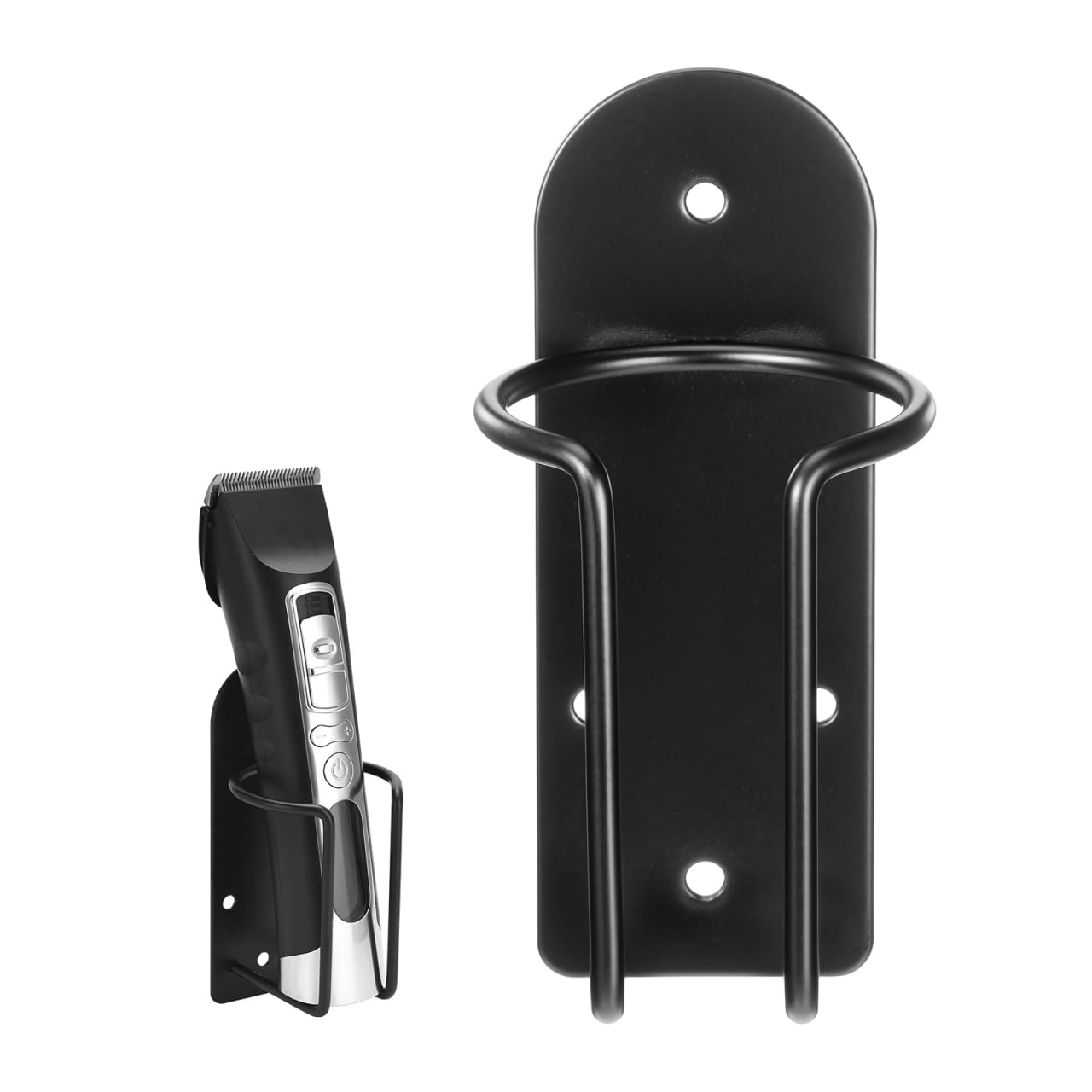 VOSAREA Wall Mount Hair Clipper Holder and Electric Shaver Holder, 4.96 Inch Stainless Steel Barber Station Organizer for Bathroom Salon (Black) Beauty and Personal Care VOSAREA