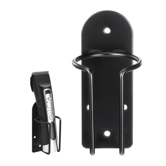 VOSAREA Wall Mount Hair Clipper Holder and Electric Shaver Holder, 4.96 Inch Stainless Steel Barber Station Organizer for Bathroom Salon (Black) Beauty and Personal Care VOSAREA
