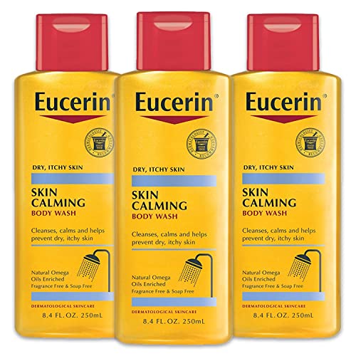 Eucerin Skin Calming Body Wash - Cleanses and Calms to Help Prevent Dry, Itchy Skin - 8.4 fl. oz. Bottle (Pack of 3) Beauty & Personal Care Eucerin