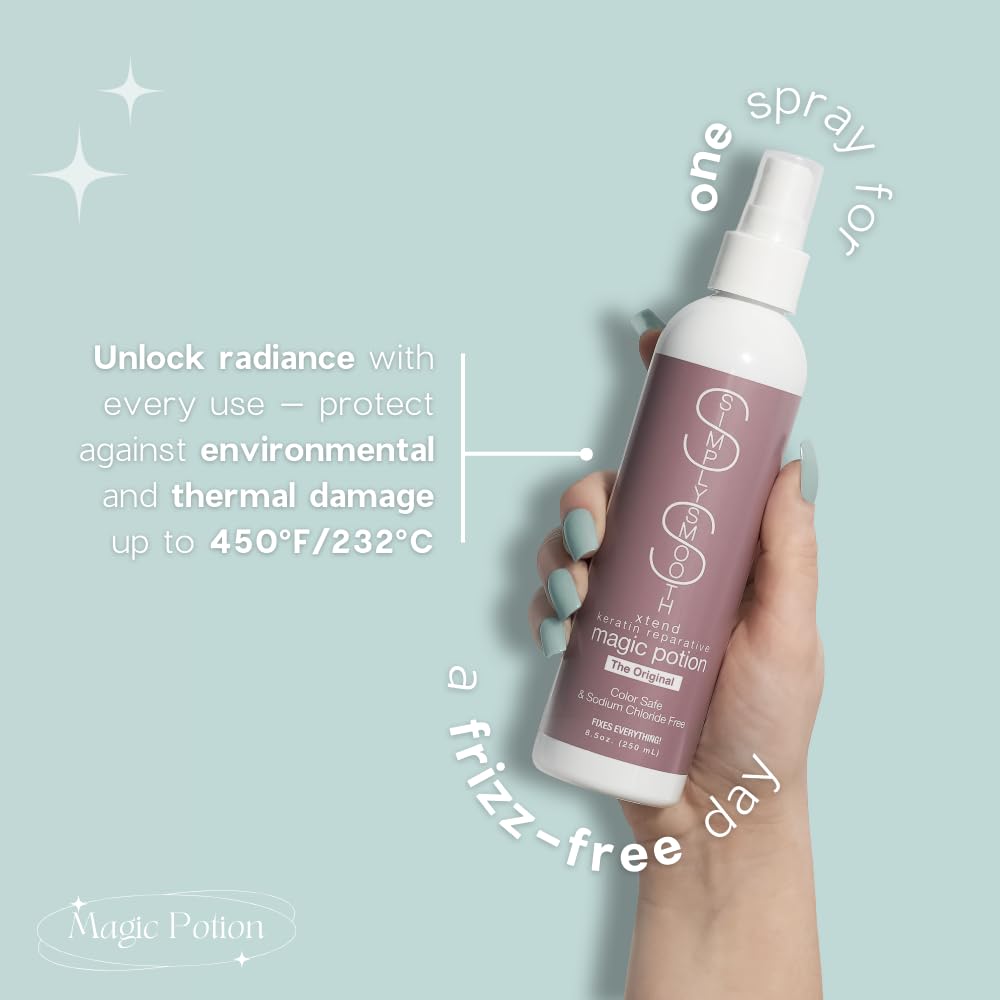 SIMPLY SMOOTH Keratin Reparative Magic Potion Original Leave In Conditioner Detangler & Heat Protection Styling Spray Repair & Reduce Breakage Color Beauty & Personal Care SIMPLY SMOOTH