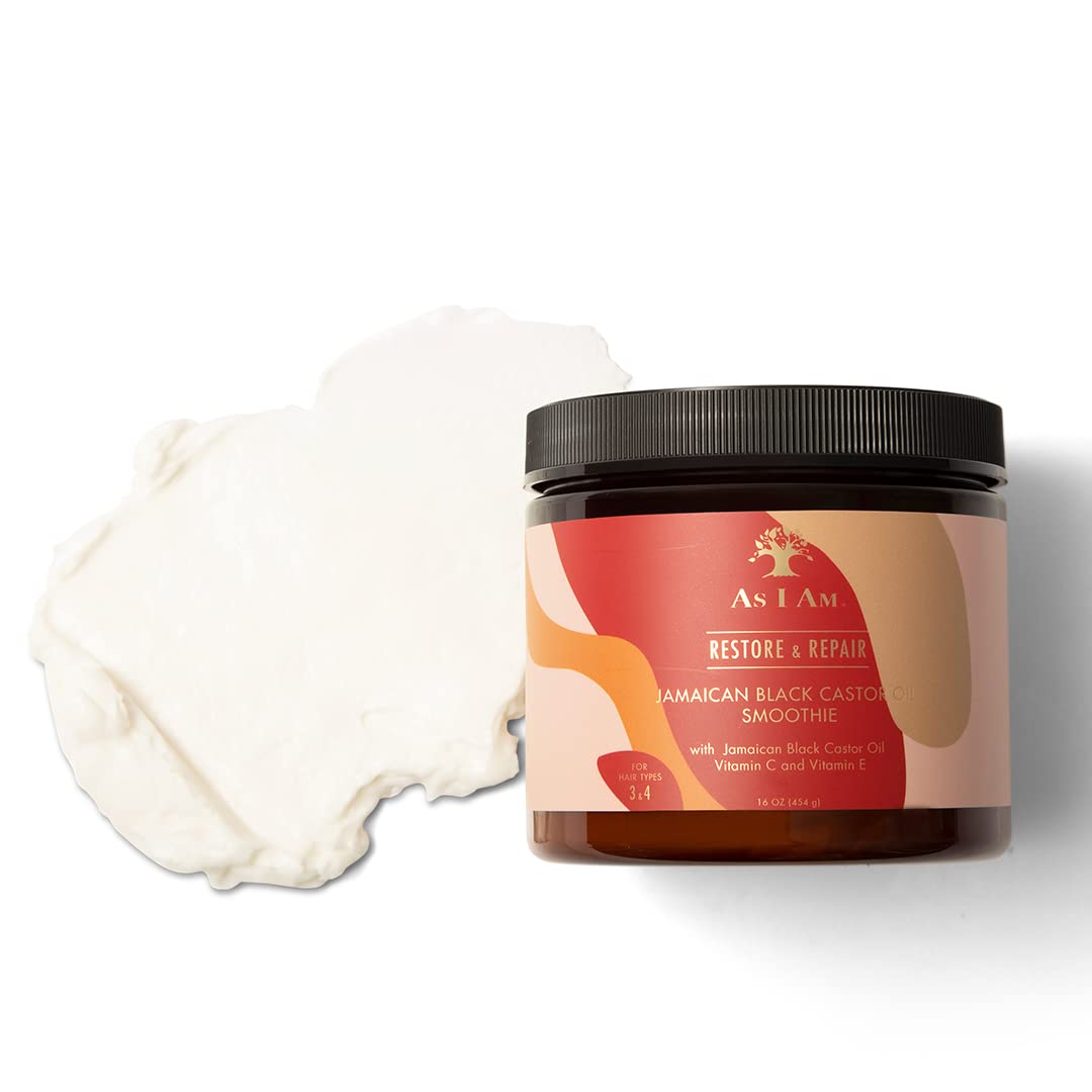 As I Am Jamaican Black Castor Oil Smoothie 16 oz - with Ceramide, Vitamin C & E - Enhanced Curl Definition - Lightweight - Strong Hold - Flake Free Beauty & Personal Care As I Am
