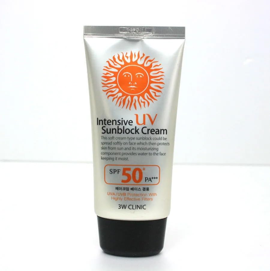 3W Clinic Intensive UV Sunblock Cream SPF50 PA+++ 70ml / 2.37 fl.oz(Pack of 2) Beauty & Personal Care 3W Clinic