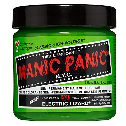 MANIC PANIC Classic Electric Lizard Semi Permanent Hair Color - Bright Neon Green Hair Dye for Women & Men That Lasts 4-6 Weeks - Vegan, Ammonia Beauty & Personal Care MANIC PANIC