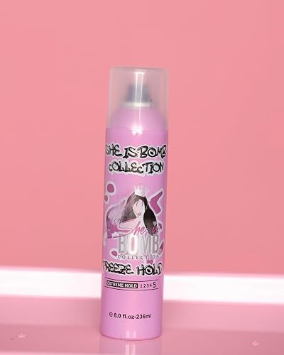 SHE IS BOMB Versatile Freeze Hair Spray, Extreme Hold for Wigs and Hairstyles, No Residue 8oz Beauty & Personal Care she is bomb collection