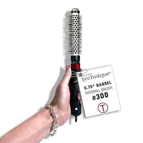 Cricket Technique Thermal Hair Brush #300 0.75” for Blow-Drying, Curling, and Styling - Heat-Retaining Barrel with Anti-Static Tourmaline Bristles Beauty & Personal Care CRICKET