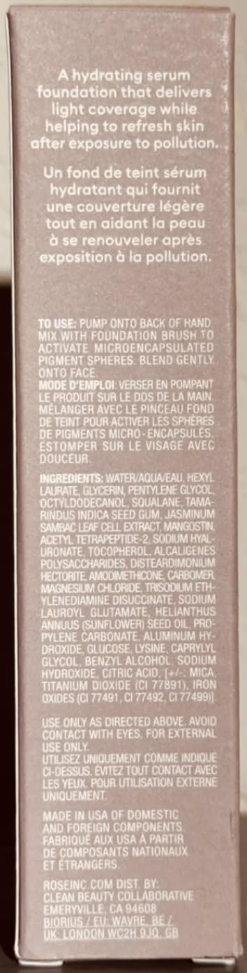 ROSE INC Skin Enhance Non-Comedogenic Skin Tint Serum Foundation 50