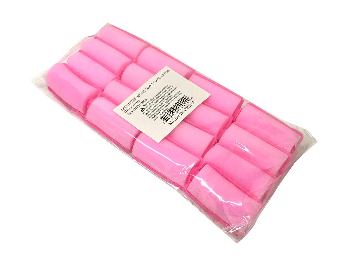 Pink Foam Sponge Hair Rollers (Large 16pc) Beauty & Personal Care THE UM24