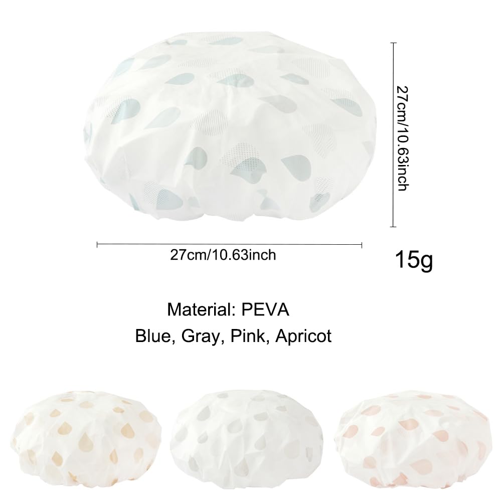 AKOAK 4 Pcs/Set Reusable EVA Waterproof Shower Cap, Suitable for Beauty, Makeup, Cleansing, Bath and Other Facial Care Beauty and Personal Care AKOAK