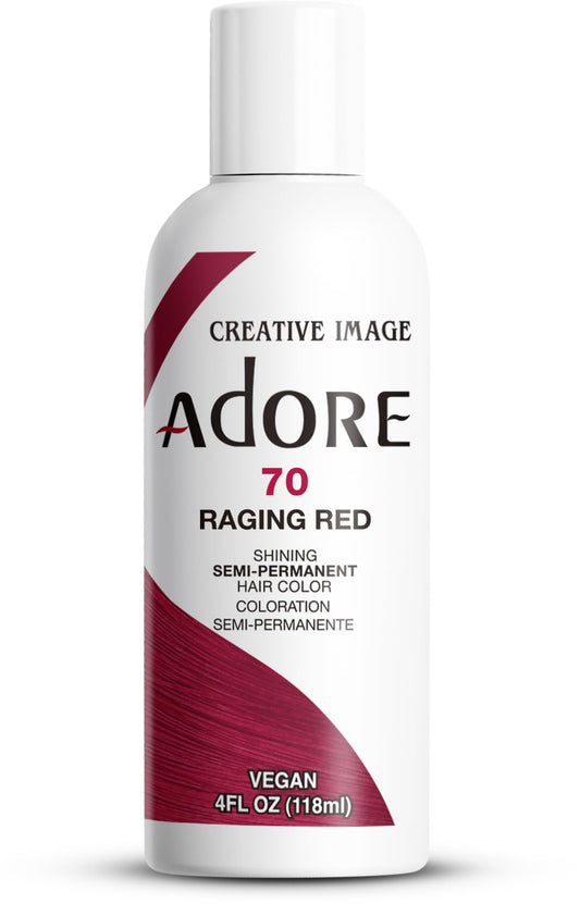 Adore Semi Permanent Hair Color (070 Raging Red) | Vegan & Cruelty-Free Red Hair Dye | No Ammonia, No Peroxide, No Alcohol | 4 Fl Oz Beauty & Personal Care Adore