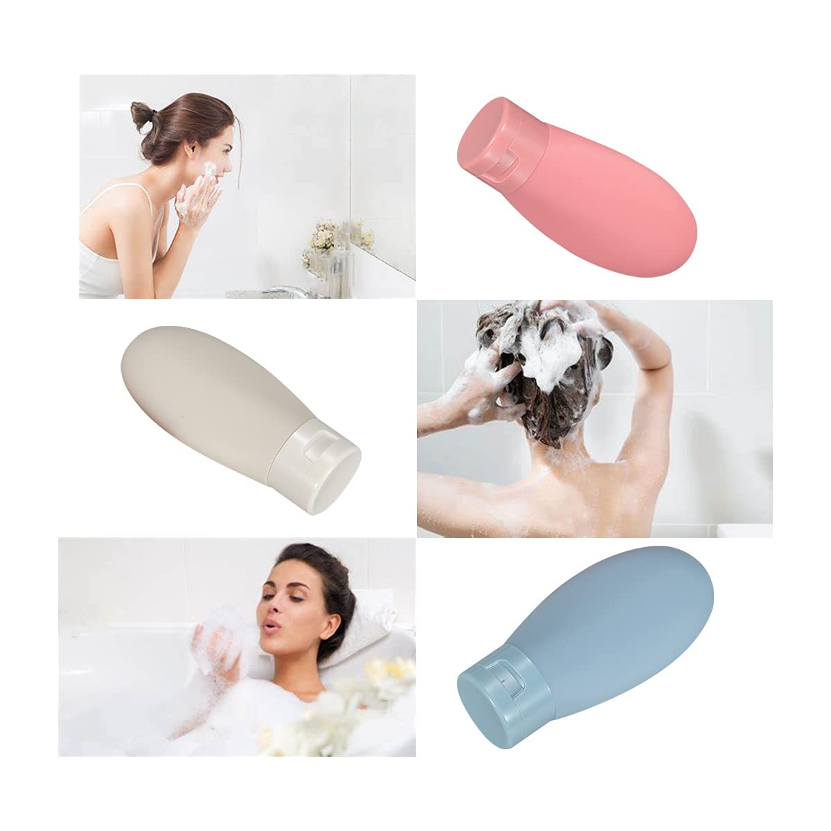 3 Pcs Travel Bottles Set,60ML Travel Bottles & Containers,Small Mini Empty Plastic Squeeze Bottles for Travel Toiletries,Shampoo and Conditioner Beauty & Personal Care LIYUABU