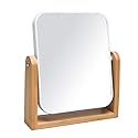 YEAKE Vanity Makeup Mirror with Natural Bamboo Stand, 8 Inch Double Sided 360 Degree Swivel Magnifying Mirror for Table, Desk, Countertop Shaving Make Beauty & Personal Care YEAKE
