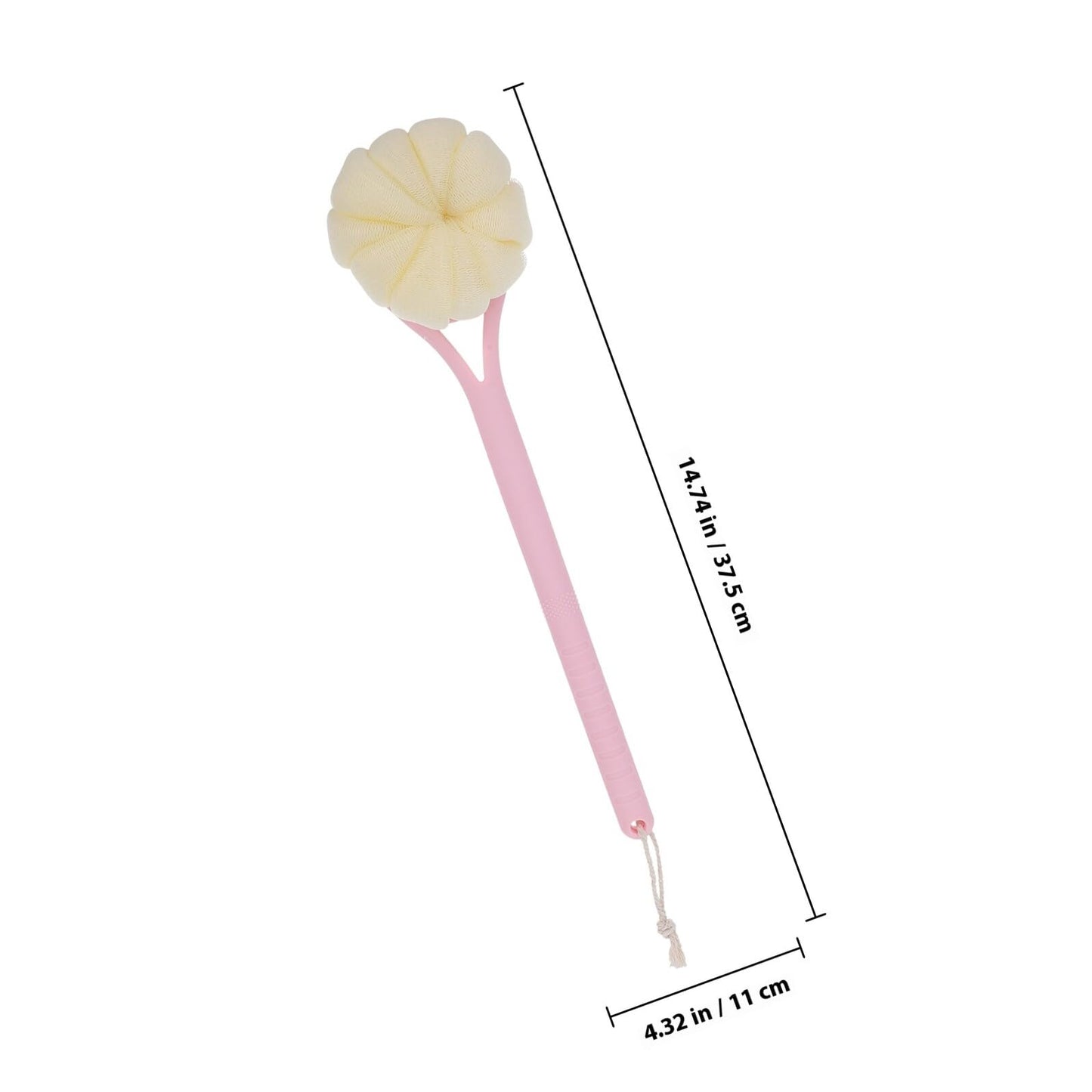 PRETYZOOM Long-Handled Soft Bristle Back Scrubber Brush Pink Scrubber Ball for Gentle Body Cleaning and Exfoliation, Portable Bath Supply for Shower Beauty and Personal Care PRETYZOOM