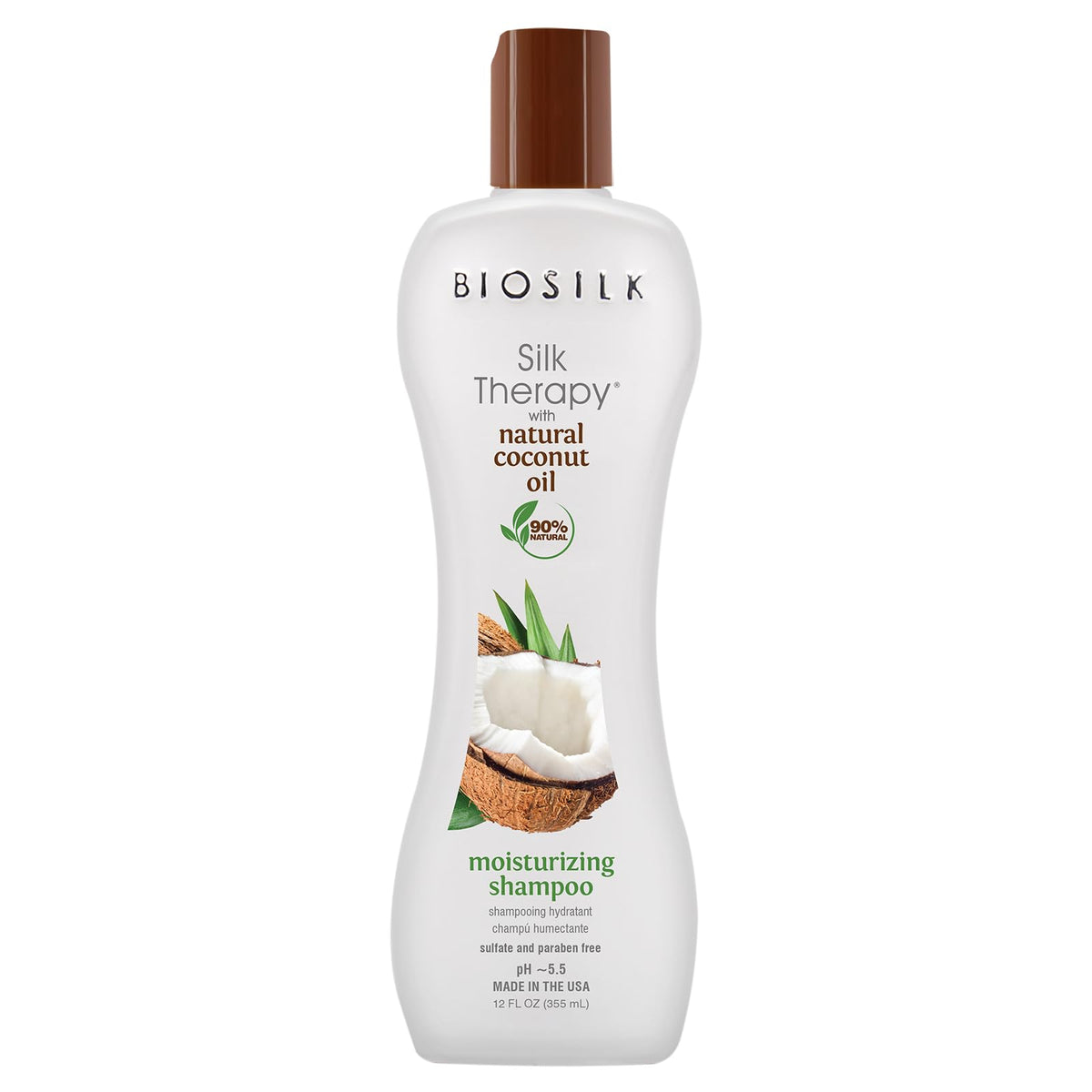 BioSilk Silk Therapy with Natural Coconut Oil Moisturizing Shampoo, 12 Oz
