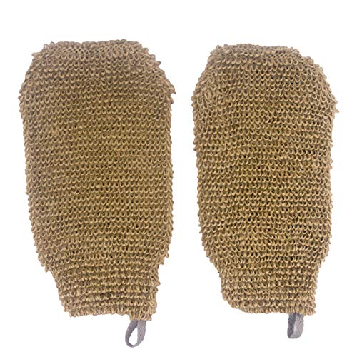 Bleu Bath (2 Pack) Natural Exfoliating Hemp Bath Mitt Shower Gloves Loofah Washcloth Sponge Machine Washable Body Scrubber (ROUGHER Hemp) Beauty and Personal Care Bleu Bath