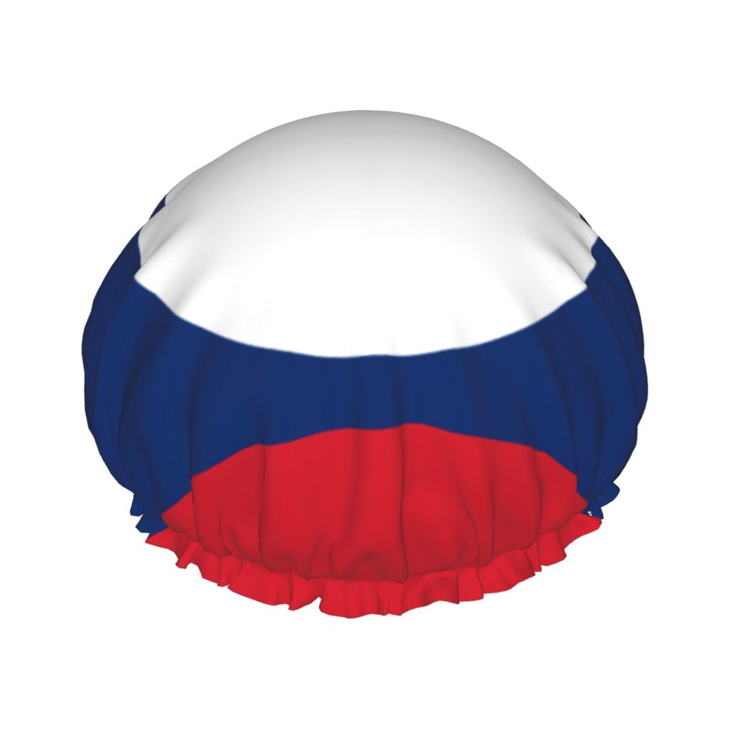 Laos Flag Prints Shower Cap Double Layer Lined Waterproof Bathing Shower Hat Beauty and Personal Care Hayyett