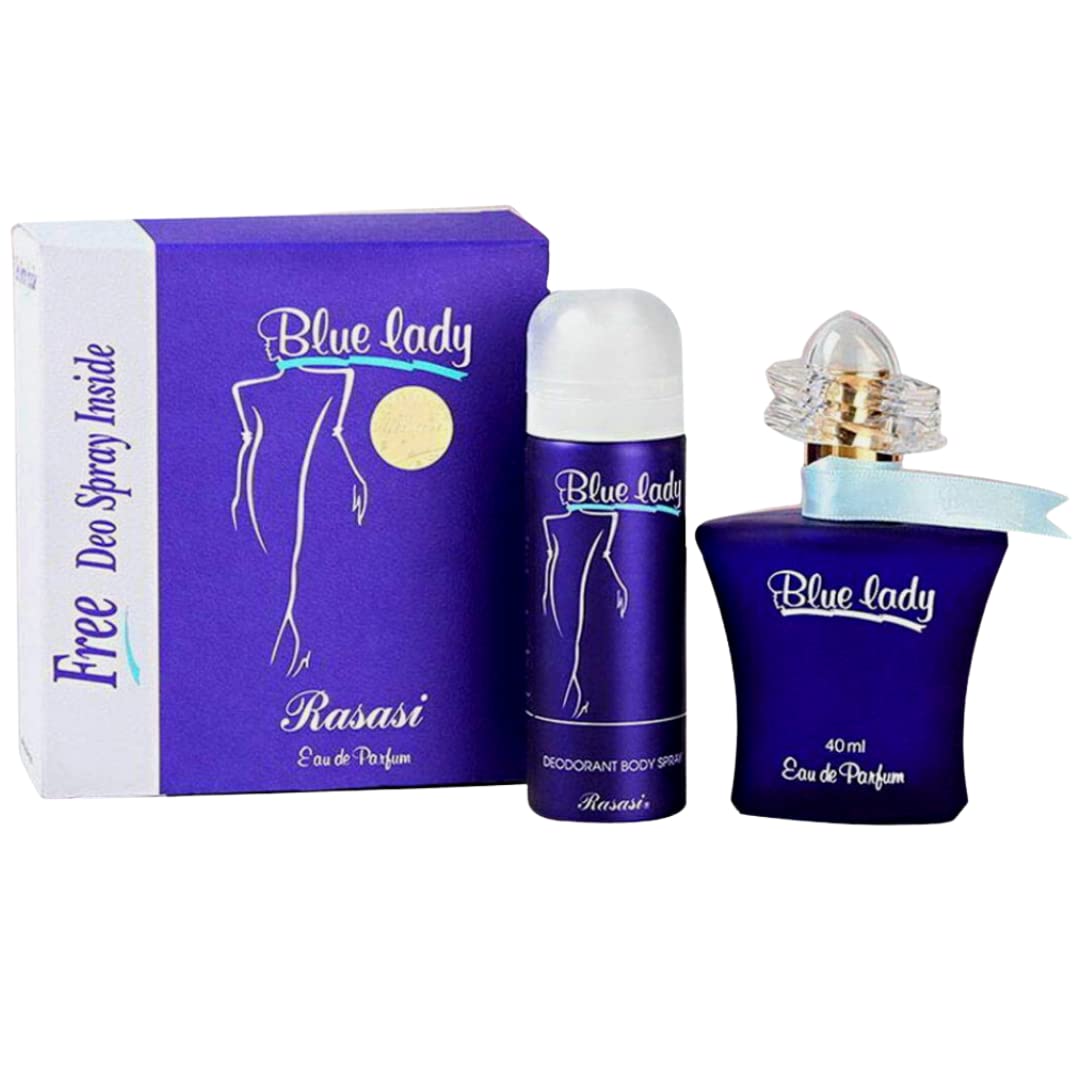 RASASI Blue lady for Women EDP-40ml with Deo | Aquatic Pour Homme Spray | Unique Refreshing Mint and Citrus Notes with warm Woody notes Beauty & Personal Care RASASI