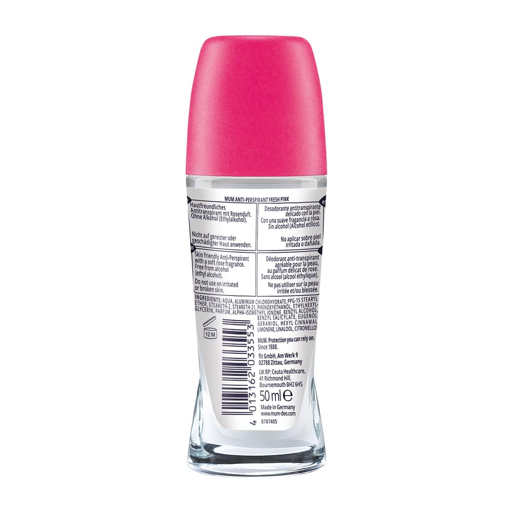 Mum Fresh Pink Rose Perfumed 48 Hours Plus Protection Anti-Perspirant, 50 ml, Pack of 6 192103/c Beauty and Personal Care MUM