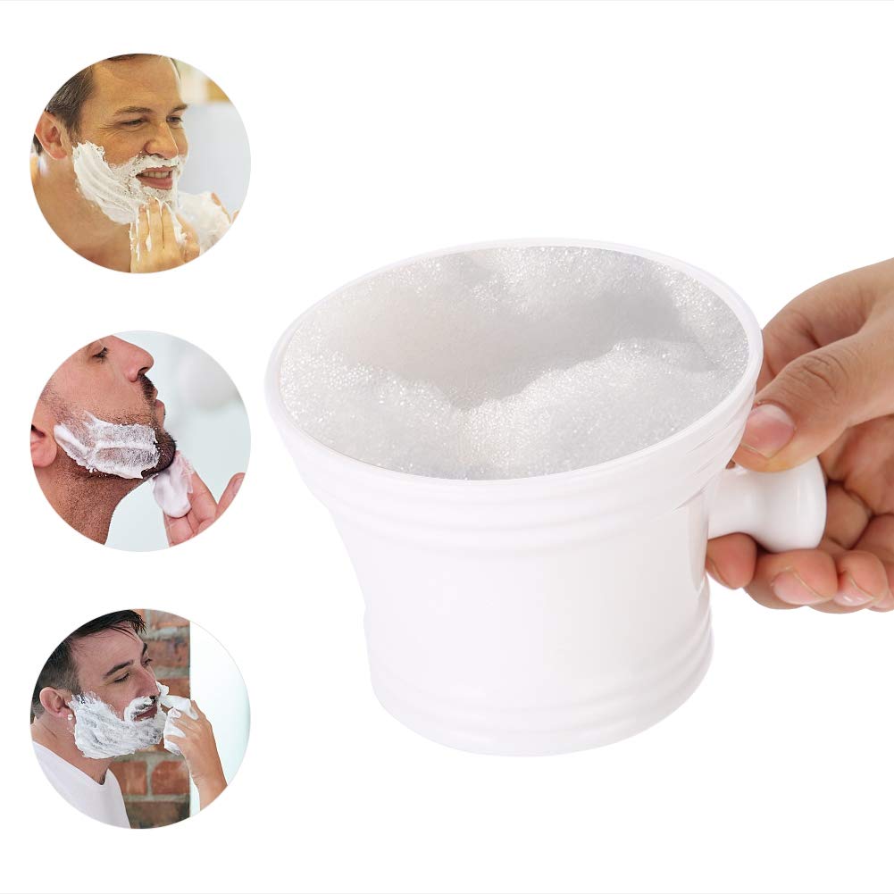 Brrnoo Shaving Bowl, Shaving Soap Bowl For Men Heat Insulation Smooth Shaving Bowl, Mug with Knob Handle, ABS Shaving Soap Bowl Foam Shaving Soap Beauty and Personal Care Brrnoo