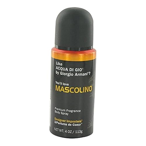 Designer Imposters Mascolino By PARFUMS DE COEUR FOR MEN 4 oz Body Spray Beauty & Personal Care Parfums De Coeur