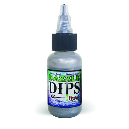Face Painting Makeup - ProAiir Waterproof Brush On Dazzle DIPS - 1 oz (30ml) Silver Beauty & Personal Care ShowOffs Body Art