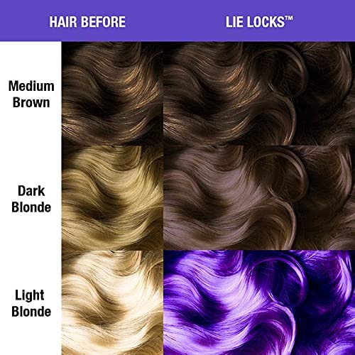 MANIC PANIC Classic Lie Locks Semi Permanent Hair Color - Medium Indigo Purple Hair Dye for Women & Men That Lasts 4-6 Weeks - Vegan, Ammonia Beauty & Personal Care MANIC PANIC