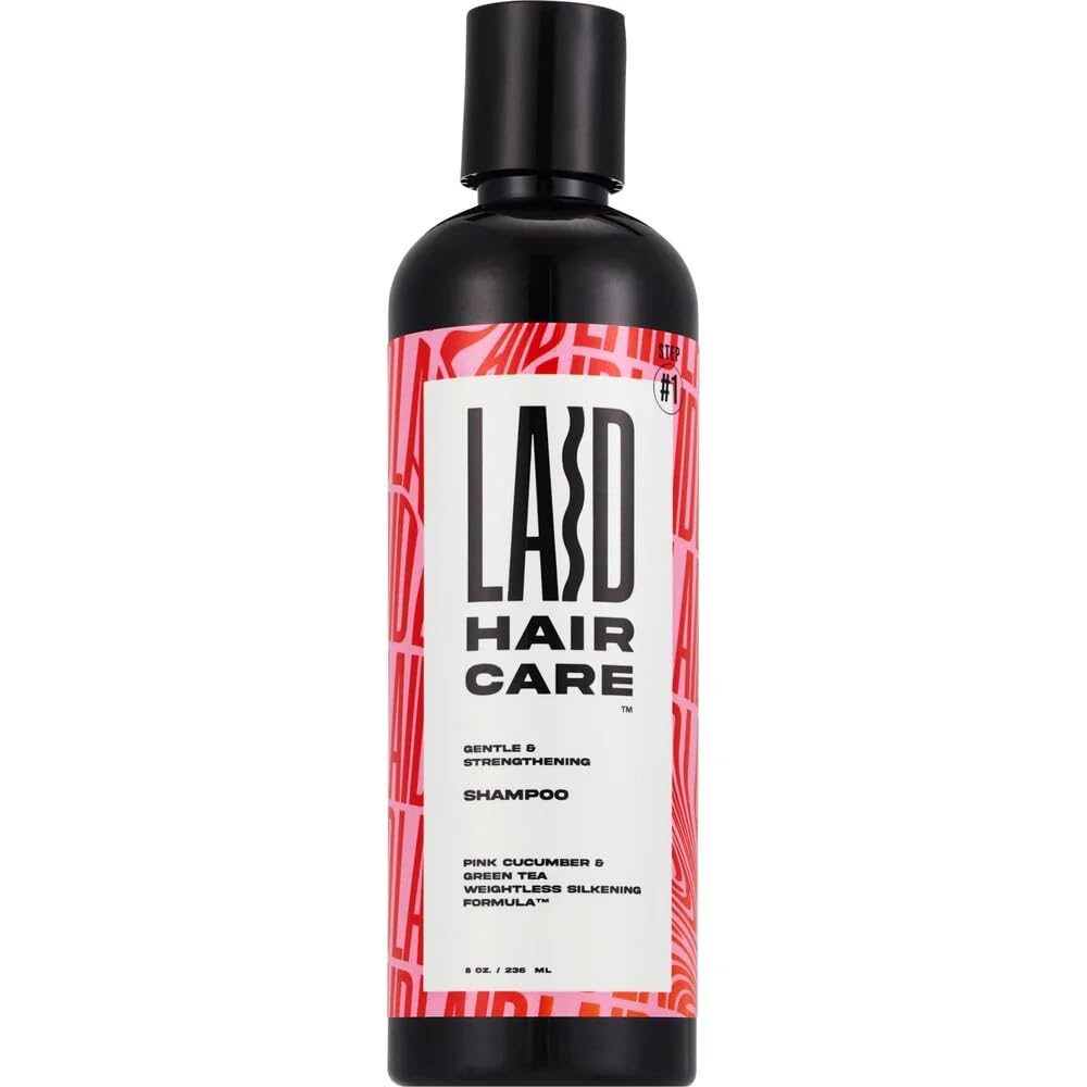 LAID HAIR CARE Gentle Strengthening Shampoo, Pink Cucumber & Green Tea, 8 oz