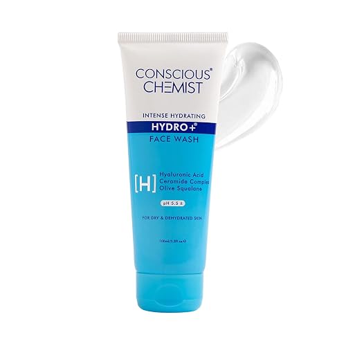 Conscious Chemist® Hydro+ Gentle Face Wash for Dry Skin | 100ml | Hydrating Facial Cleanser with Hyaluronic Acid, Ceramides & Ginseng | For Smooths Beauty & Personal Care Conscious Chemist